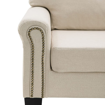 3-Seater Sofa Cream Fabric Payday Deals