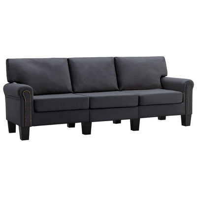 3-Seater Sofa Dark Grey Fabric Payday Deals