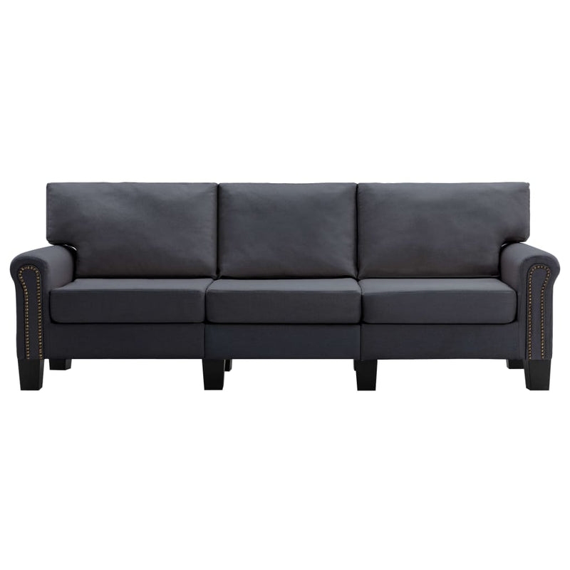 3-Seater Sofa Dark Grey Fabric Payday Deals