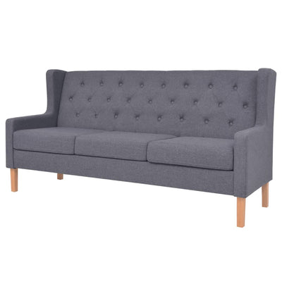 3-Seater Sofa Fabric Grey