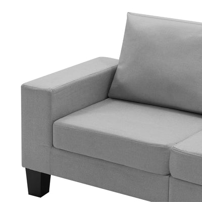 3-Seater Sofa Light Grey Fabric Payday Deals