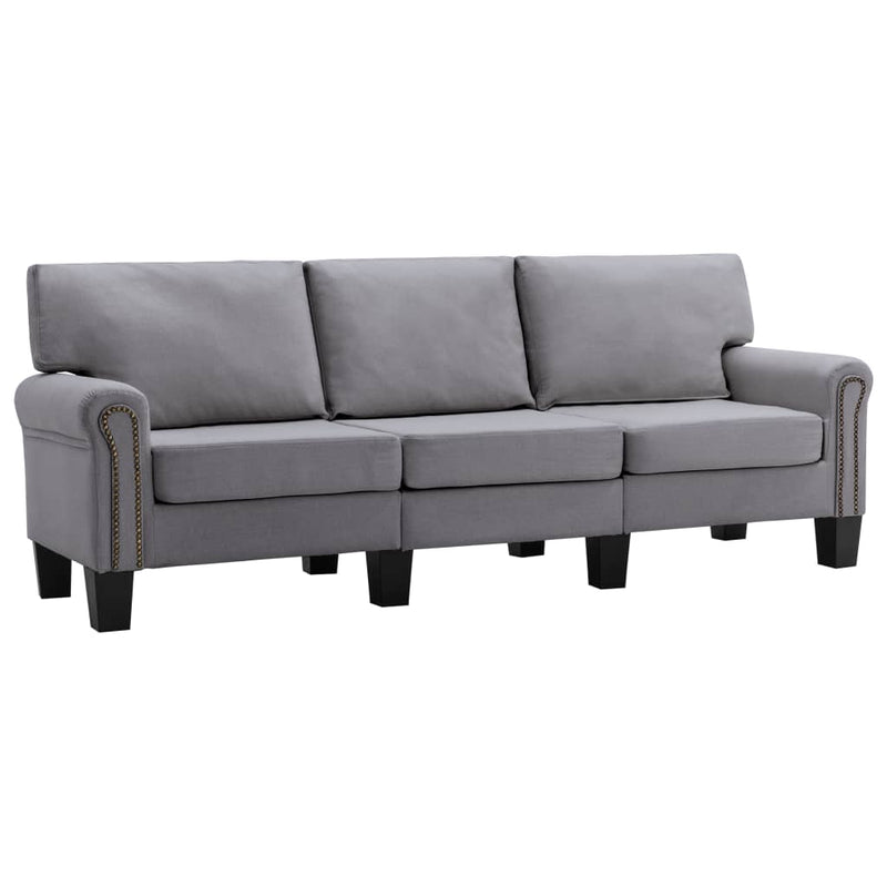 3-Seater Sofa Light Grey Fabric Payday Deals