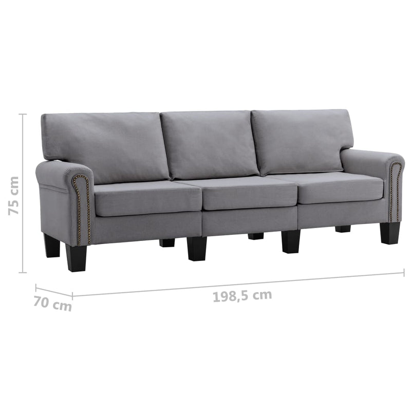 3-Seater Sofa Light Grey Fabric Payday Deals