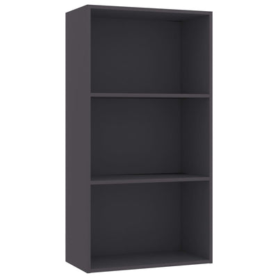 3-Tier Book Cabinet Grey 60x30x114 cm Engineered Wood Payday Deals