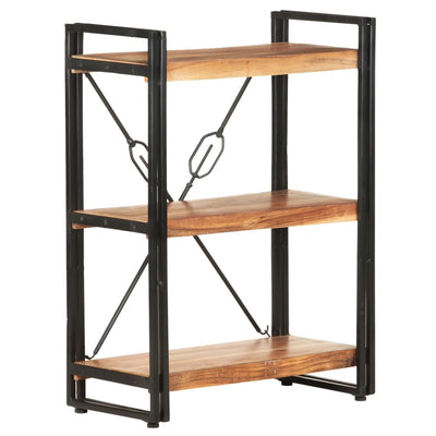 3-Tier Bookcase 60x30x80 cm Solid Acacia Wood Payday Deals