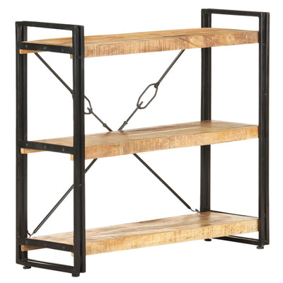 3-Tier Bookcase 90x30x80 cm Solid Mango Wood Payday Deals