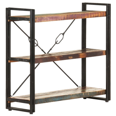 3-Tier Bookcase 90x30x80 cm Solid Reclaimed Wood Payday Deals