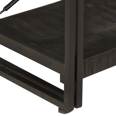 3-Tier Bookcase Black 140x30x80 cm Solid Mango Wood Payday Deals