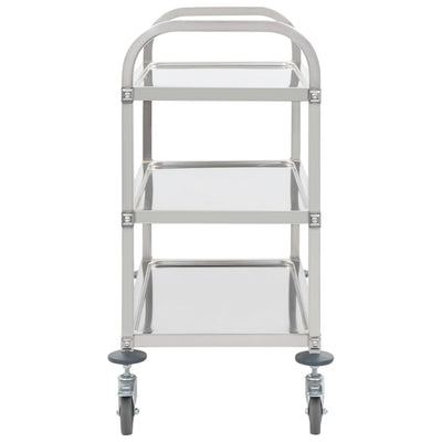 3-Tier Kitchen Trolley 96.5x55x90 cm Stainless Steel Payday Deals