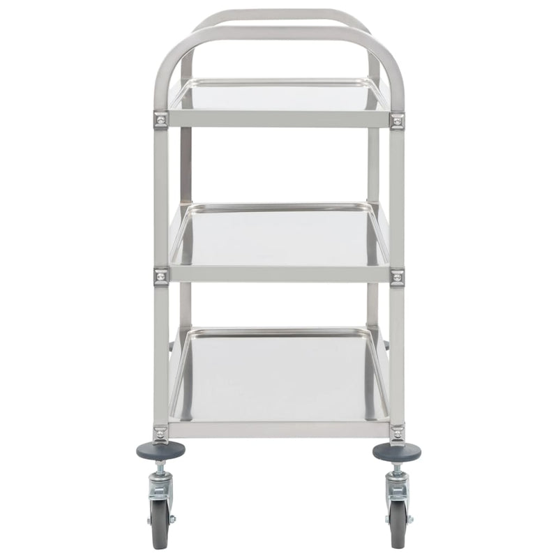 3-Tier Kitchen Trolley 96.5x55x90 cm Stainless Steel Payday Deals