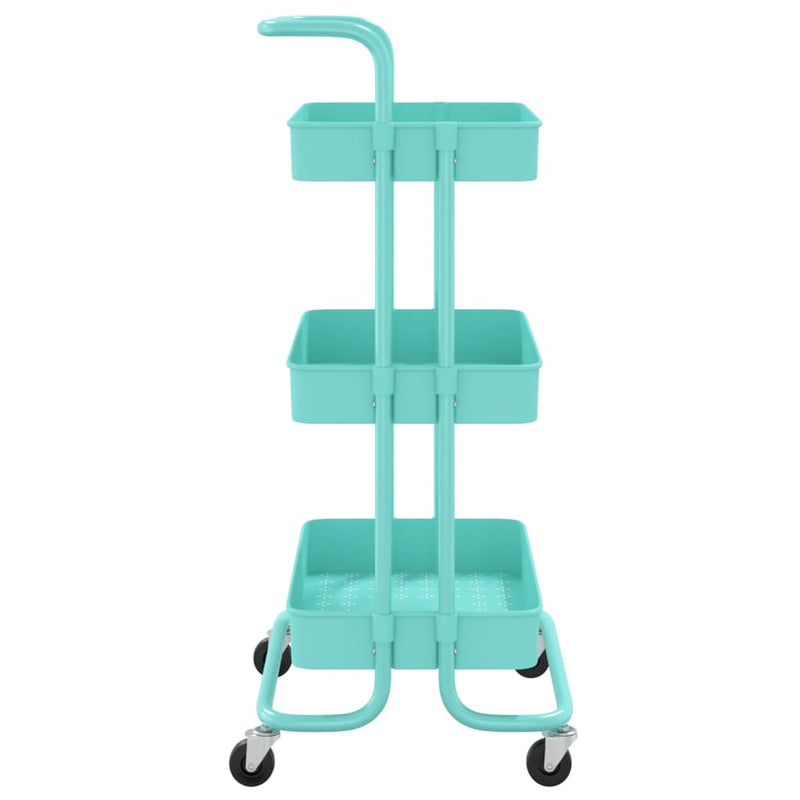 3-Tier Kitchen Trolley Turquoise 42x35x85 cm Iron and ABS Payday Deals