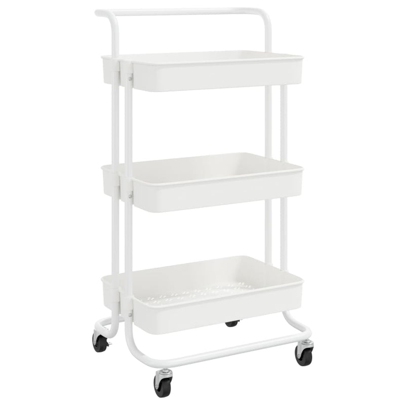 3-Tier Kitchen Trolley White 42x35x85 cm Iron and ABS Payday Deals