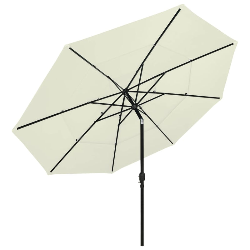 3-Tier Parasol with Aluminium Pole Sand 3.5 m Payday Deals