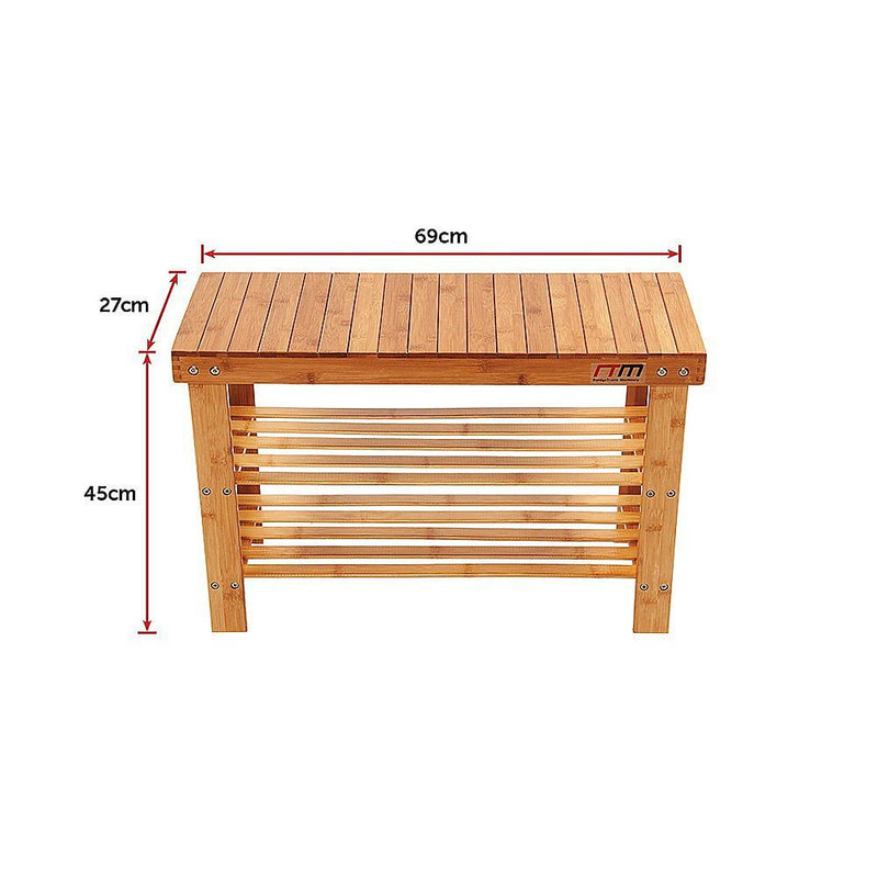 3 Tier Shoe Rack Bamboo Wooden Storage Shelf Stand Bench Cabinet Organiser Payday Deals