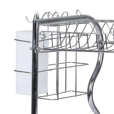 3 Tier Stainless Steel Dish Rack Drainer Tray Kitchen Storage Cup Cutlery Holder Payday Deals