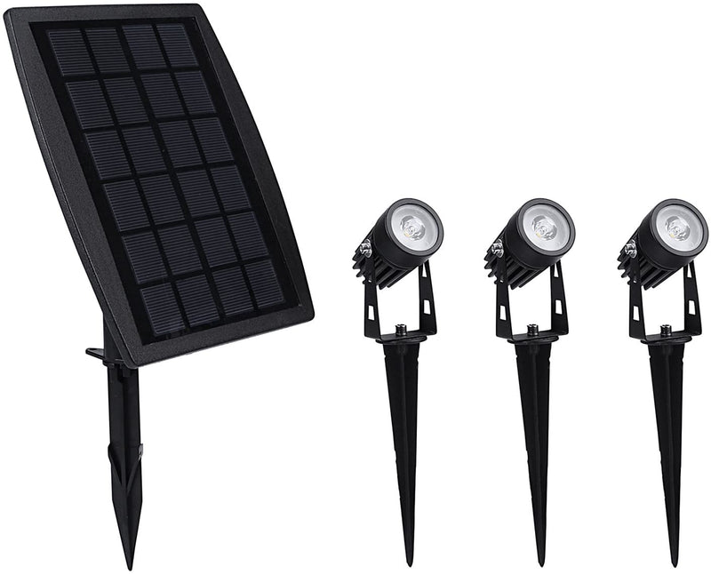 3 x LED Spotlights Powered Solar Garden Lights Outdoor Waterproof (Warm White) Payday Deals