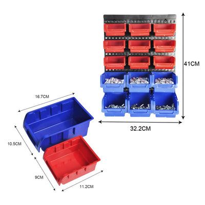 30 Bins Garage Workshop Wall Mounted Tool Box Small Parts Storage Organiser Rack Payday Deals