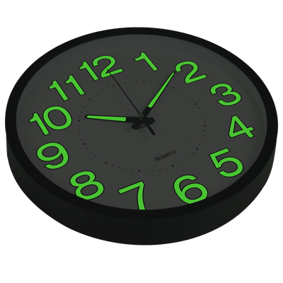 305mm Luminous Wall Clock Glow In The Dark Silent Quartz Indoor Home Modern Clock Payday Deals