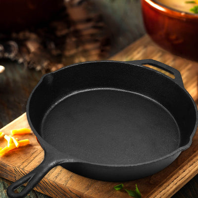 30cm Cast Iron Skillet / Fry Pan 12 Inch Pre Seasoned Oven Safe Cooktop & BBQ