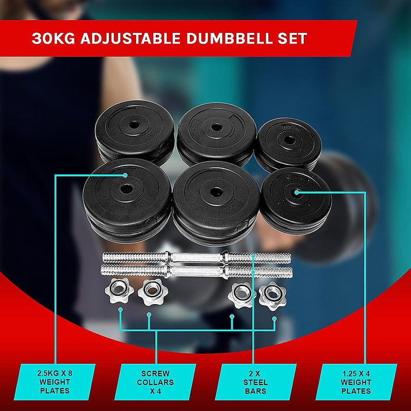 30KG Dumbbell Adjustable Weight Set Payday Deals