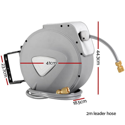 30M Retractable Hose Reel Garden Water Brass Auto Rewind Spray Gun Payday Deals