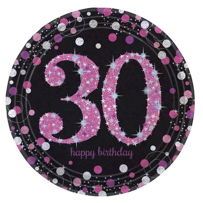 30th Birthday Pink Celebration 8 Guest Tableware Pack Payday Deals