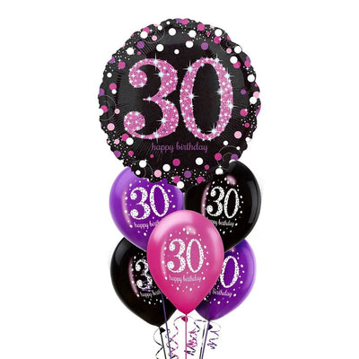 30th Birthday Pink Sparkling Celebration Balloon Party Pack
