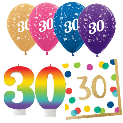 30th Birthday Rainbow Party Pack
