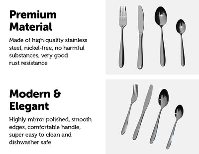 32 Piece Stainless Steel Cutlery Set Knives Fork Spoon Teaspoon Payday Deals