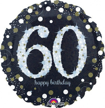 60th Birthday Holographic Sparkling Celebration Foil Balloon