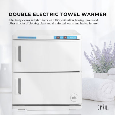 32L White UV Electric Towel Warmer Steriliser Cabinet Beauty Spa Heat Sanitiser Payday Deals