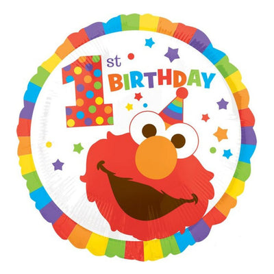 Sesame Street 1st Birthday Elmo Round Foil Balloon