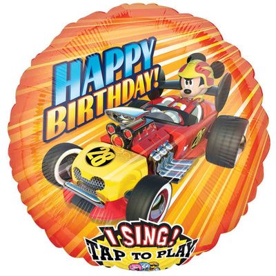 Mickey Mouse Road Racers Sing-A-Tune Happy Birthday Foil Balloon