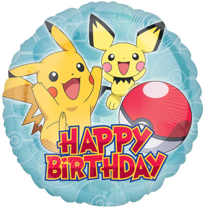 Pokemon Happy Birthday Foil Round Balloon