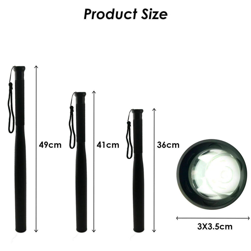 36cm Baseball Bat LED Flashlight Bright Baton Torch Emergency Security Tool Payday Deals