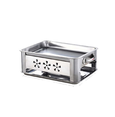 36CM Portable Stainless Steel Outdoor Chafing Dish BBQ Fish Stove Grill Plate Payday Deals