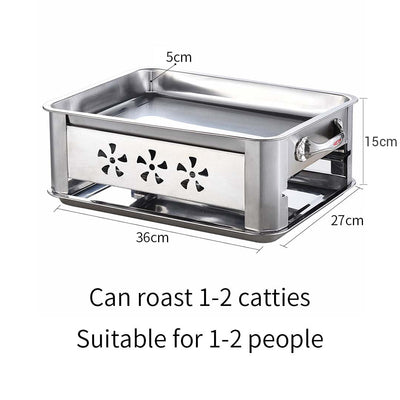 36CM Portable Stainless Steel Outdoor Chafing Dish BBQ Fish Stove Grill Plate Payday Deals