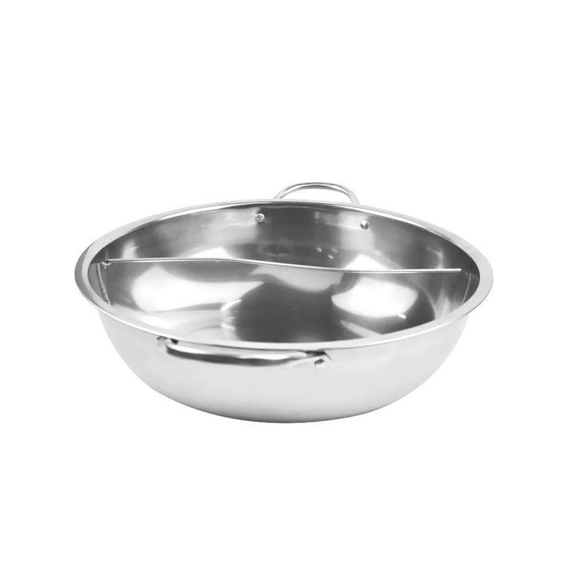 36cm Stainless Steel Twin Mandarin Duck Hot Pot Induction Cookware With Lid Payday Deals