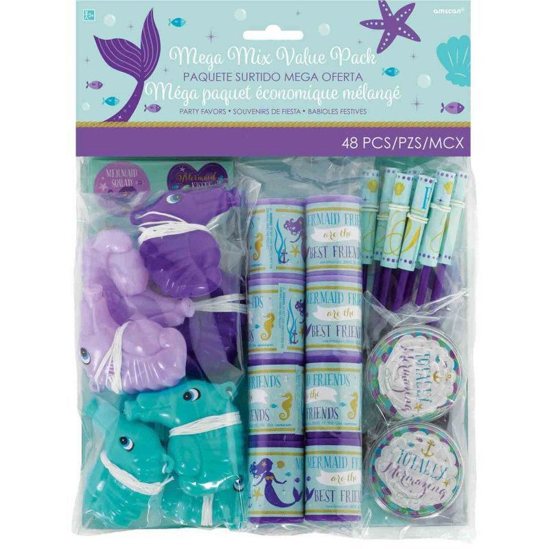 Mermaid Wishes Mega Mix Value Pack Favours 48 Pieces