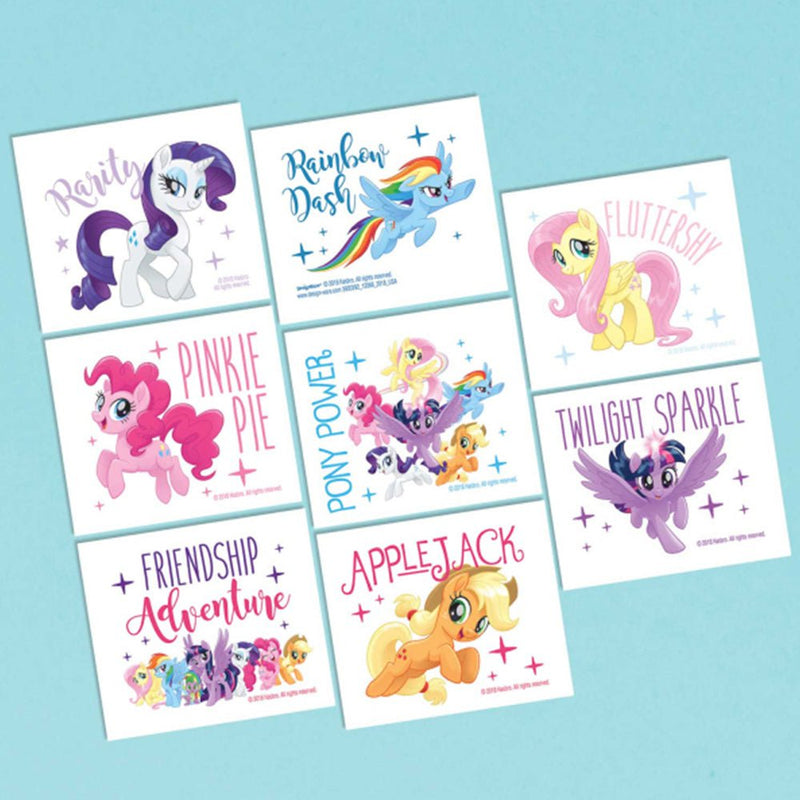 My Little Pony Friendship Adventures Tattoo Favours- 1 Perforated Sheet Containing 8 Tattoos