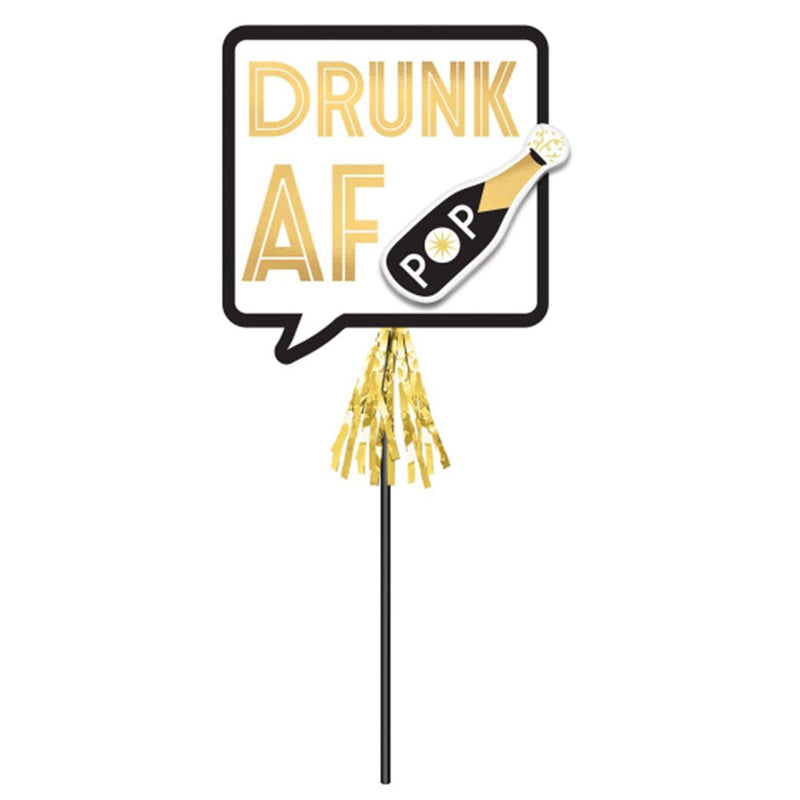 New Years Eve Drunk AF Deluxe Photo Prop on a Stick 