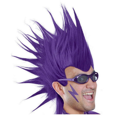 Mohawk Wig Purple- Synthetic Fiber Wig.