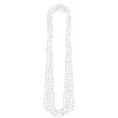 Australia Day Plastic Metallic Necklaces -  White 8 Pack