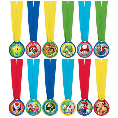 Super Mario Brothers Mini Award Medals 12 Pack