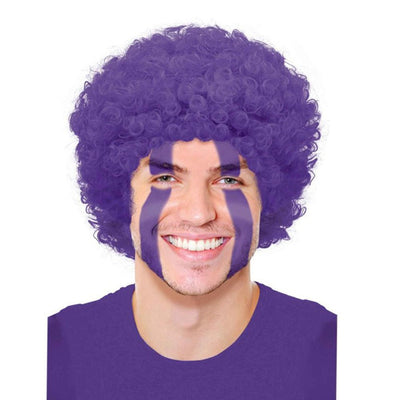 Purple Curly Wig Costume Accessory x1