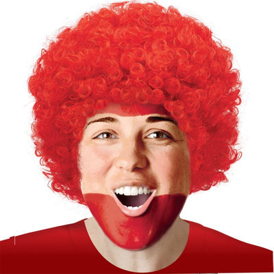 Red Curly Wig Costume Accessory x1
