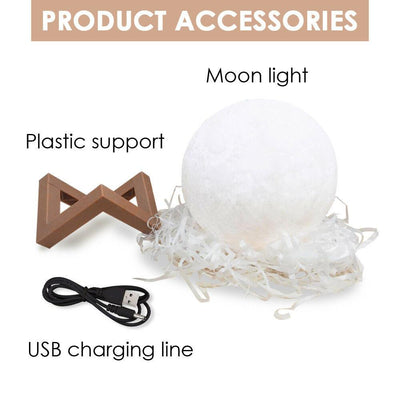 3D Magical Moon Lamp USB LED Night Light Moonlight Touch Sensor 20cm Diameter Payday Deals