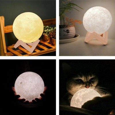 3D Magical Moon Lamp USB LED Night Light Moonlight Touch Sensor 20cm Diameter Payday Deals