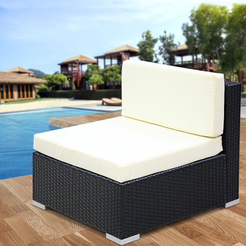 3PC Gardeon Outdoor Furniture Sofa Set Wicker Rattan Garden Lounge Chair Setting Payday Deals