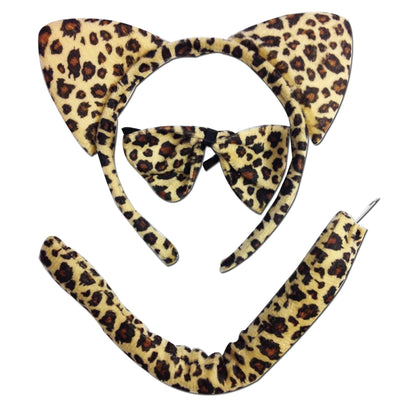 3pcs ANIMAL SET Costume Party Kit Fancy Dress Halloween Tail Ears Bow Tie Unisex